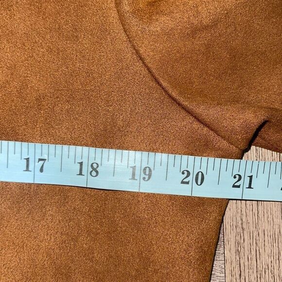 Aqua Women’s Lined Snap Button Stretchy Long Sleeve Bomber Jacket Brown Size Sma - Picture 8 of 9